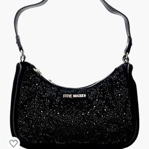 NWT BLACK RHINESTONE STEVE MADDEN BAG